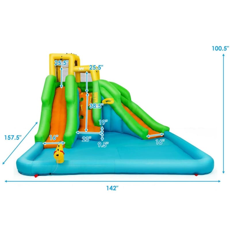 Inflatable Water Park Bounce House with Climbing Wall WATER SPORTS, Watersports, Watersports | Floats Water Sports Goplus