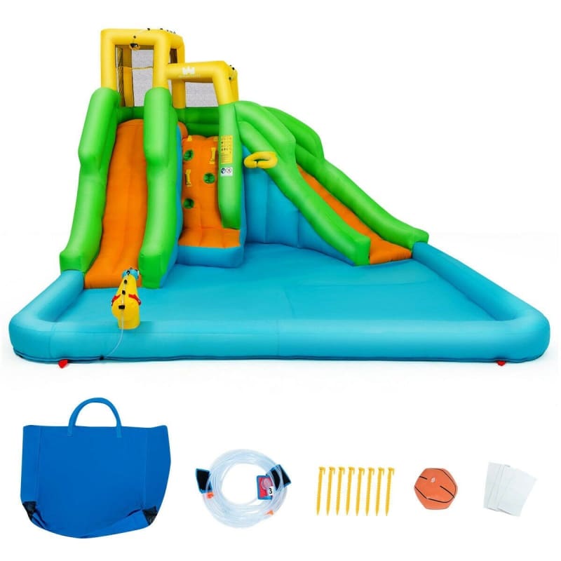 Inflatable Water Park Bounce House with Climbing Wall WATER SPORTS, Watersports, Watersports | Floats Water Sports Goplus