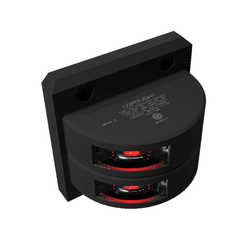 Lopolight Series 301-002 - Double Stacked Port Sidelight - 2NM - Vertical Mount - Red - Black Housing [301-002ST-B] Brand_Lopolight, 