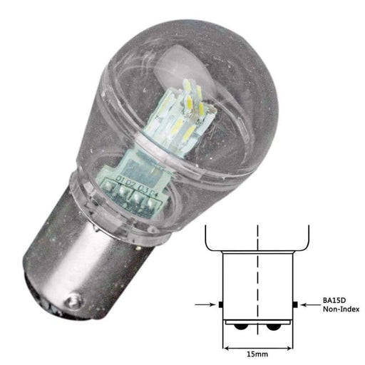 Lunasea Bayonet LED Bulb BA15D - 10-30VDC-1W-75 Lumens - Warm White [LLB-26FW-21-00] Brand_Lunasea Lighting Lighting Lighting | Bulbs Bulbs