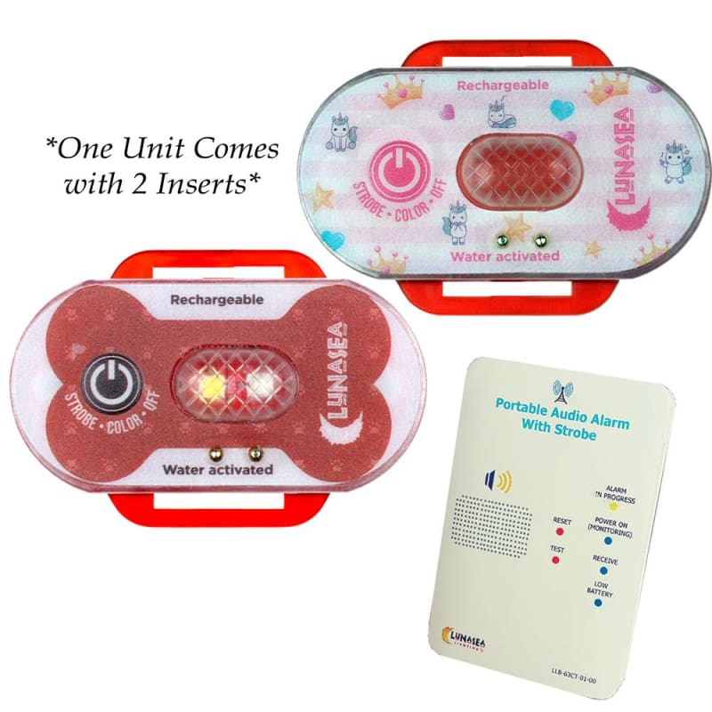Lunasea Child/Pet Safety Water Activated Strobe Light w/RF Transmitter - Red Case [LLB-63RB-E0-K1] 1st Class Eligible, Brand_Lunasea 
