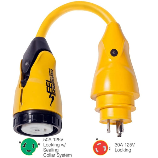 Marinco P30-503 EEL 50A-125V Female to 30A-125V Male Pigtail Adapter - Yellow [P30-503] Boat Outfitting, Boat Outfitting | Shore Power,