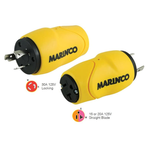 Marinco Straight Adapter 30A Male - 15A Female [S30-15] 1st Class Eligible, Boat Outfitting, Boat Outfitting | Shore Power, Brand_Marinco,