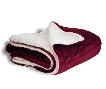 Mink Sherpa Blanket (Solid Colors) Burgundy BLANKETS fleece Fleece K-R-S-I