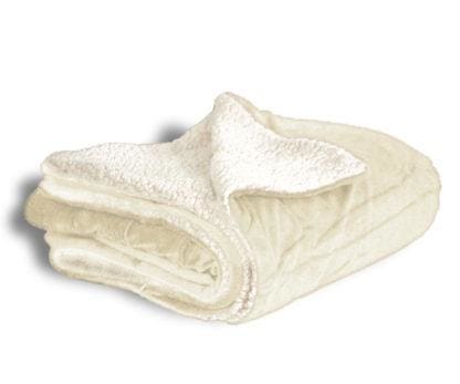 Mink Sherpa Blanket (Solid Colors) Cream BLANKETS fleece Fleece K-R-S-I