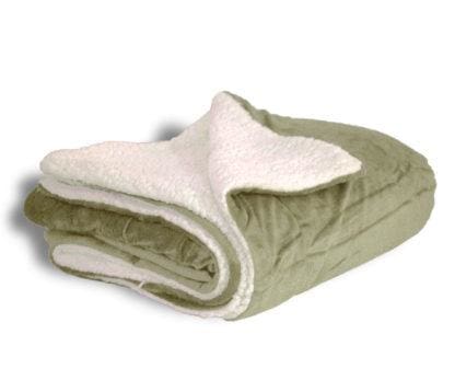 Mink Sherpa Blanket (Solid Colors) Sage BLANKETS fleece Fleece K-R-S-I