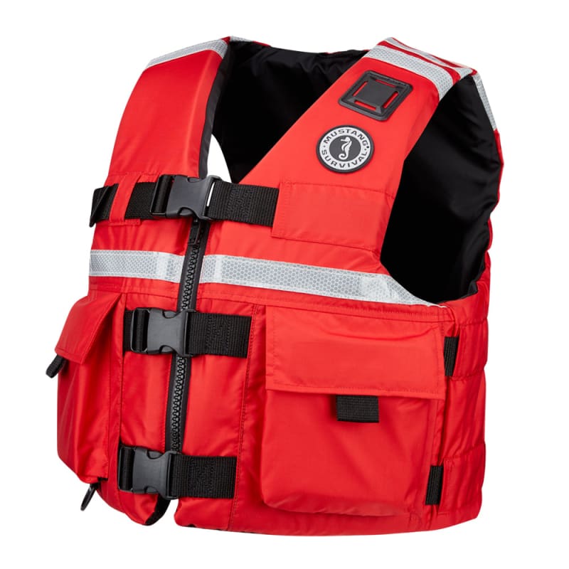 Mustang SAR Vest w/SOLAS Reflective Tape - Red - Large [MV5606-4-L-216] Brand_Mustang Survival, Marine Safety, Marine Safety | Personal