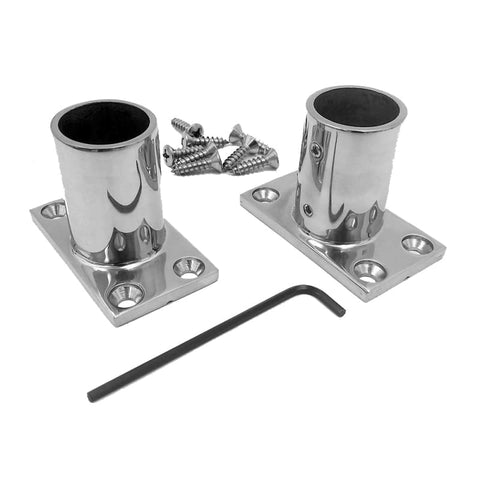 NavPod Stainless Steel Feet f/1.25 Diameter AngleGuards or Stanchion Kits (Rectangular Base) w/Hardware [SS125-REC-KIT] Boat Outfitting, 