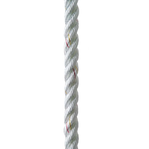 New England Ropes 3/4 Premium 3-Strand Dock Line - White w/Tracer - 25 [C6050-24-00025] Anchoring & Docking, Anchoring & Docking | Dock