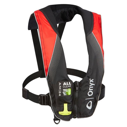 Onyx A/M-24 Series All Clear Automatic/Manual Inflatable Life Jacket - Black/Red - Adult [132200-100-004-20] Brand_Onyx Outdoor, Clearance,