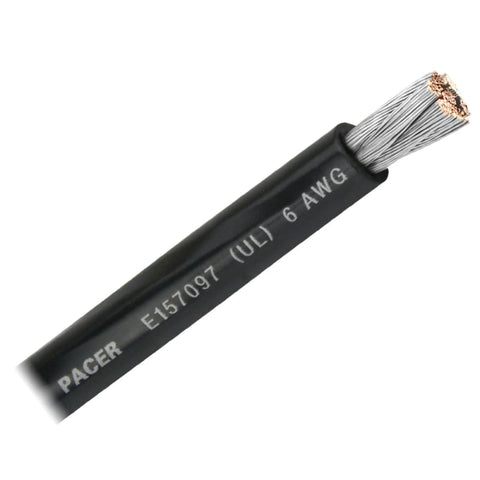 Pacer Black 6 AWG Battery Cable - Sold By The Foot [WUL6BK-FT] 1st Class Eligible, Brand_Pacer Group, Electrical, Electrical | Wire Wire CWR