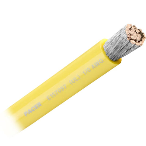 Pacer Yellow 1/0 AWG Battery Cable - Sold By The Foot [WUL1/0YL-FT] Brand_Pacer Group, Electrical, Electrical | Wire Wire CWR