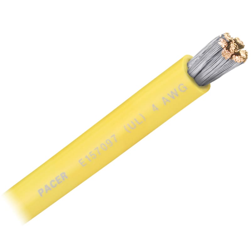 Pacer Yellow 4 AWG Battery Cable - Sold By The Foot [WUL4YL-FT] Brand_Pacer Group, Electrical, Electrical | Wire Wire CWR