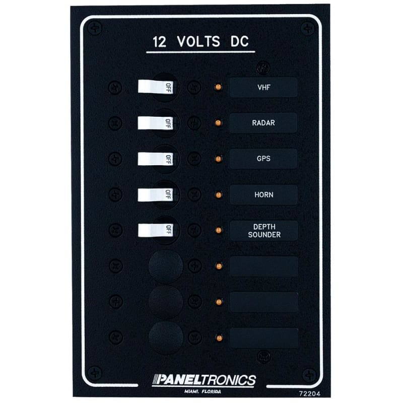 Paneltronics Standard DC 8 Position Breaker Panel w/LEDs [9972204B] Brand_Paneltronics, Electrical, Electrical | Electrical Panels