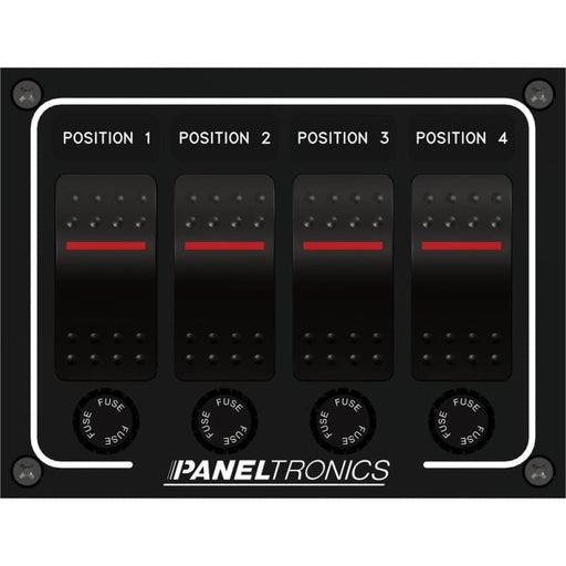 Paneltronics Waterproof Panel - DC 4-Position Illuminated Rocker Switch & Fuse [9960011B] Brand_Paneltronics, Electrical, Electrical | 