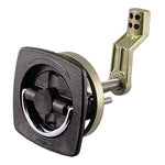 Perko Flush Latch - Non-Locking - 2.5 x 2.5 w/Offset Cam Bar Flexible Polymer Strike [0932DP1BLK] 1st Class Eligible, Brand_Perko, Marine