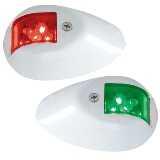 Perko LED Side Lights - Red/Green - 12V - White Epoxy Coated Housing [0602DP1WHT] Brand_Perko, Lighting, Lighting | Navigation Lights