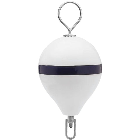 Polyform 17 CM Mooring Buoy w/SS Iron - White Blue Stripe [CM-3SS W-STR] Anchoring & Docking, Anchoring & Docking | Buoys, Brand_Polyform