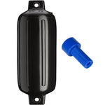 Polyform G-5 Twin Eye Fender 8.8 x 26.8 - Black w/Adapter [G-5-BLACK] Anchoring & Docking, Anchoring & Docking | Fenders, Brand_Polyform