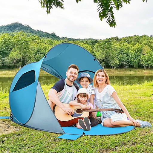 Pop Up Sun Shelter (3-4 Person) - Anti-UV UPF 50 BLUE beach, Camping, Camping | Tents, Outdoor | Camping, Outdoor | Tents Sports & Outdoor 