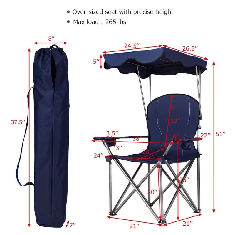 Portable Folding Canopy Chair with Cup Holders beach, camping, Camping | Accessories, Outdoor | Camping, pool Camping Hunting & Accessories 