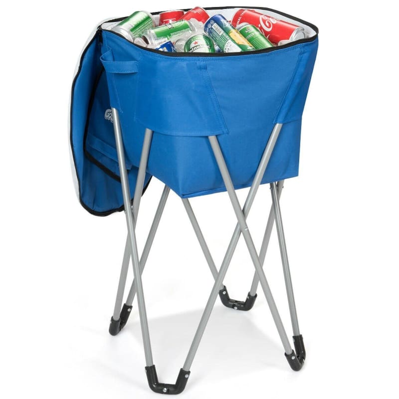 Portable Insulated Tub Party Picnic Cooler with Folding Stand BLUE beach, camping, Camping | Accessories, Camping | Coolers, Coolers Camping