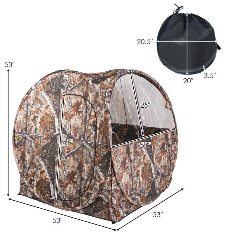 Portable Waterproof Hunting Tent w/ Mesh Windows K-R-S-I