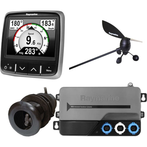 Raymarine i70s System Pack w/Color Instrument Wind DST Transducers iTC-5 3M Backbone T-Piece Power 2 Backbone Terminators [T70216] 