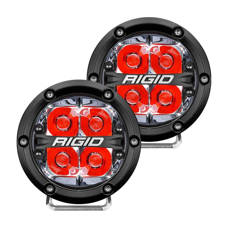 RIGID Industries 360-Series 4 LED Off-Road Spot Beam w/Red Backlight - Black Housing [36112] Brand_RIGID Industries, Lighting, Lighting |