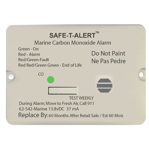 Safe-T-Alert 62 Series Carbon Monoxide Alarm - 12V - 62-542-Marine - Flush Mount - White [62-542-MARINE] 1st Class Eligible, 