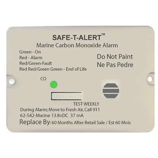 Safe-T-Alert 62 Series Carbon Monoxide Alarm w/Relay - 12V - 62-542-Marine-RLY-NC - Flush Mount - White [62-542-MARINE-RLY-NC] 1st Class 