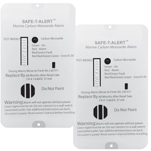 Safe-T-Alert FX-4 Carbon Monoxide Alarm - 2-Pack [FX-4MARINE2-PACK] 1st Class Eligible, Brand_Safe-T-Alert, Marine Safety, Marine Safety | 