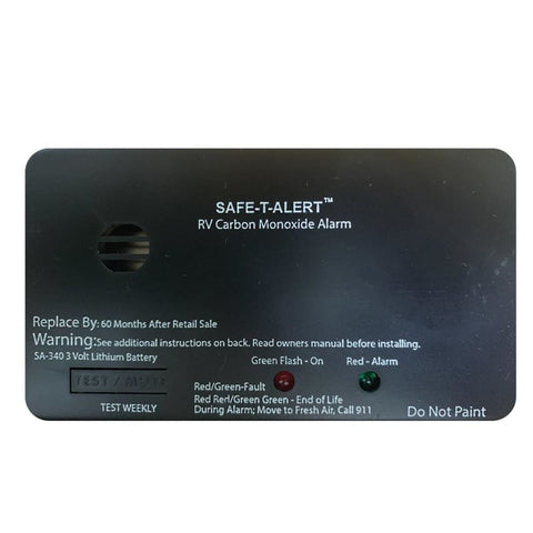 Safe-T-Alert SA-340 Black RV/Marine Battery Powered CO2 Detector - Rectangle [SA-340-BL] 1st Class Eligible, Automotive/RV, Automotive/RV | 