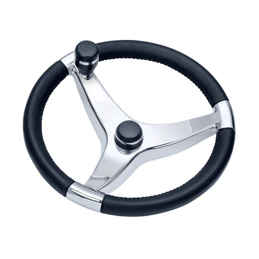 Schmitt Ongaro Evo Pro 316 Cast Stainless Steel Steering Wheel w/Control Knob - 13.5 Diameter [7241321FGK] Brand_Schmitt & Ongaro Marine,