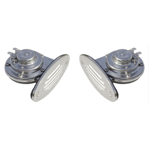 Schmitt Ongaro Mini SS Dual Drop-In Horn w/SS Grills High Low Pitch [10055] Boat Outfitting, Boat Outfitting | Horns, Brand_Schmitt & Ongaro