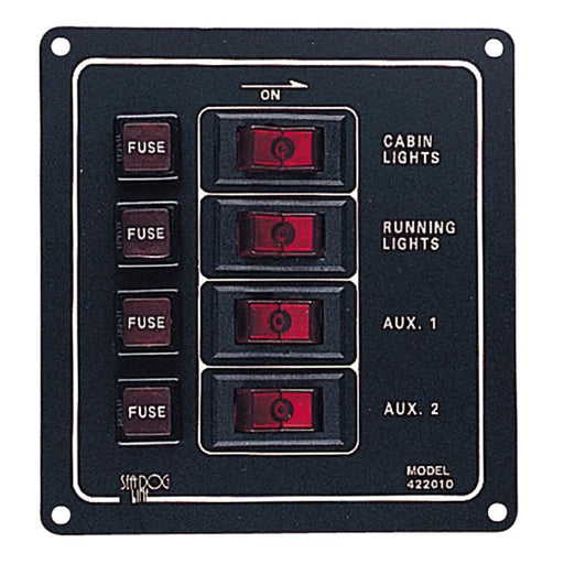 Sea-Dog Aluminum Switch Panel - Vertical - 4 Switch [422010-1] 1st Class Eligible, Brand_Sea-Dog, Electrical, Electrical | Electrical Panels
