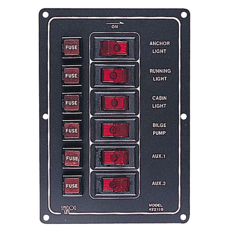 Sea-Dog Aluminum Switch Panel Vertical - 6 Switch [422110-1] 1st Class Eligible, Brand_Sea-Dog, Electrical, Electrical | Electrical Panels 