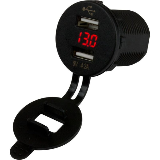 Sea-Dog Dual USB Socket/Voltmeter w/Hidden Display [426517-1] 1st Class Eligible, Brand_Sea-Dog, Electrical, Electrical | Accessories