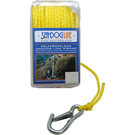 Sea-Dog Poly Pro Anchor Line w/Snap - 1/4 x 100 - Yellow [304206100YW-1] Anchoring & Docking, Anchoring & Docking | Rope & Chain, 