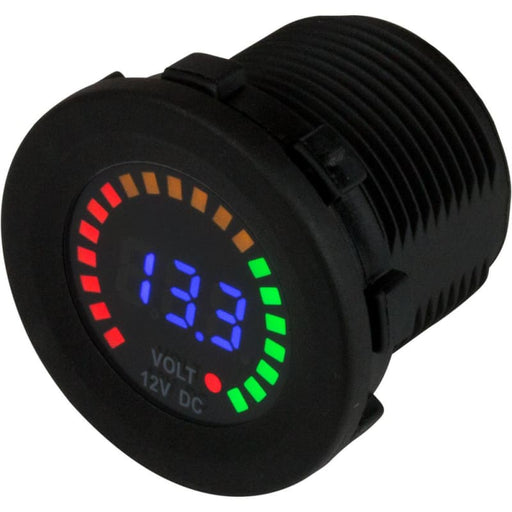 Sea-Dog Round Voltage Meter DC - 5V-15V w/Rainbow Dial [421617-1] 1st Class Eligible, Brand_Sea-Dog, Electrical, Electrical | Meters &