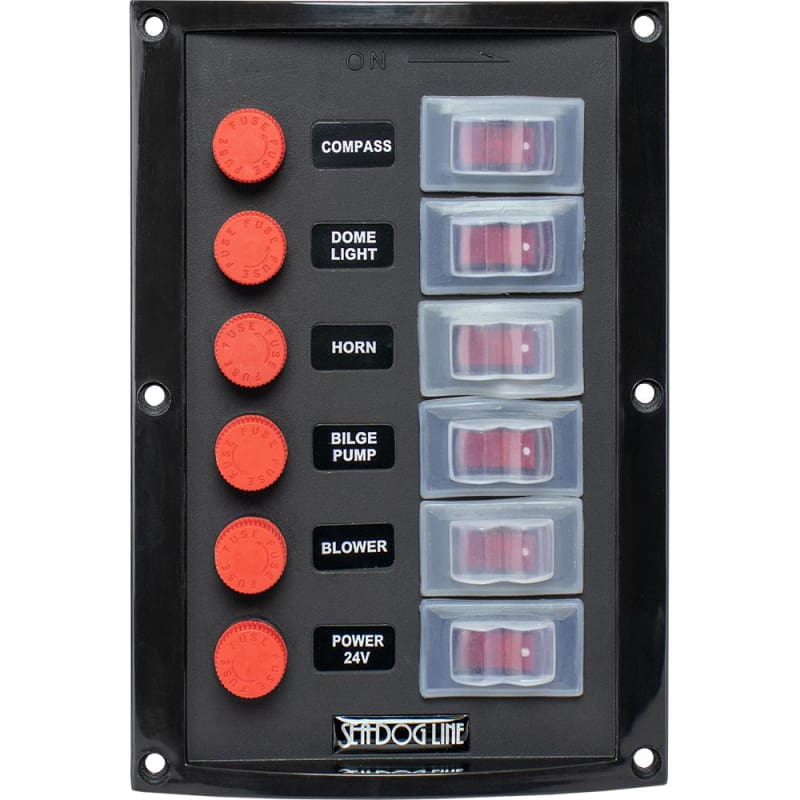 Sea-Dog Splash Guard Switch Panel Vertical - 6 Switch [424116-1] Brand_Sea-Dog, Electrical, Electrical | Solar Panels Solar Panels CWR