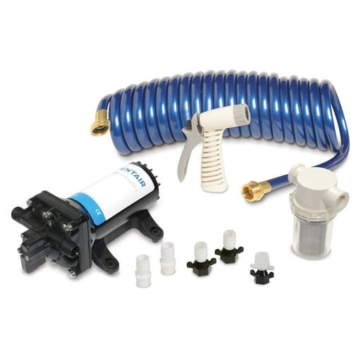 Shurflo by Pentair PRO WASHDOWN KIT II Ultimate - 12 VDC - 5.0 GPM - Includes Pump Fittings Nozzle Strainer 25 Hose [4358-153-E09]