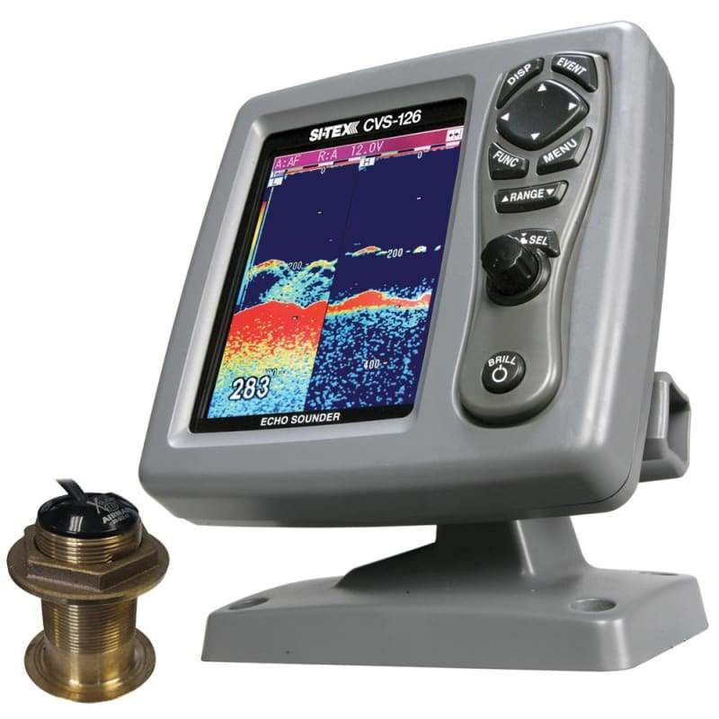 SI-TEX CVS-126 Dual Frequency Color Echo Sounder w-B60 20 Transducer B-60-20-CX [CVS-1266020] Brand_SI-TEX Marine Navigation & Instruments