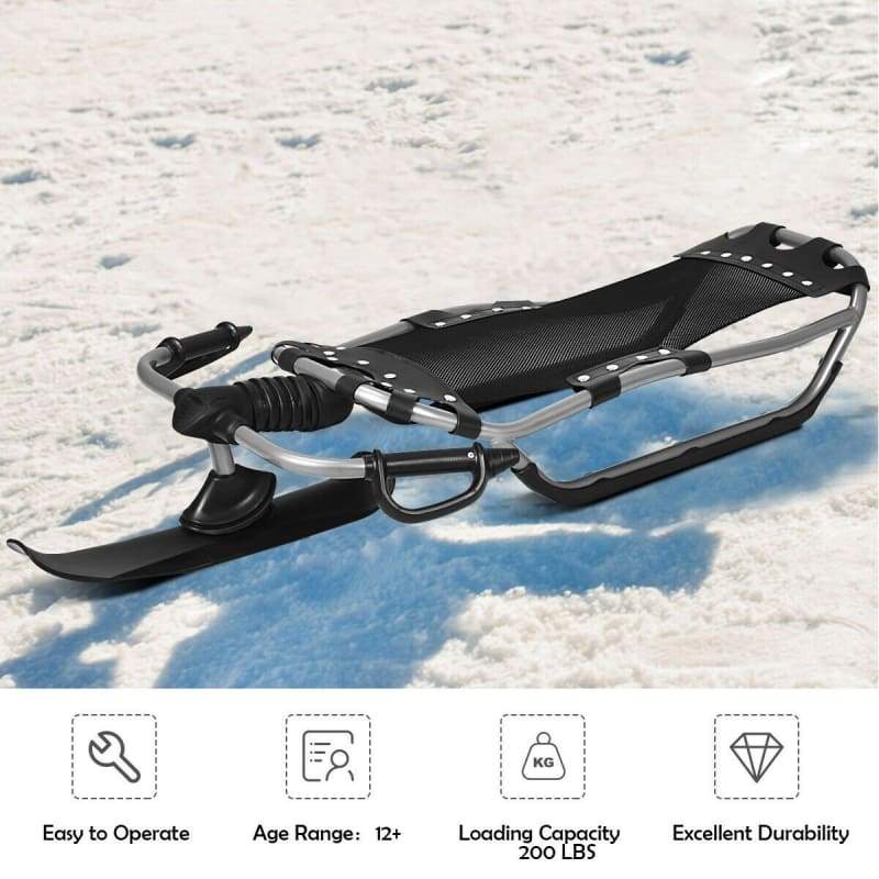 Snow Racer Sled w/ Textured Grip Handles & Mesh Seat Outdoor | Winter Sports, Sled, winter, Winter Sports Winter Sports Goplus