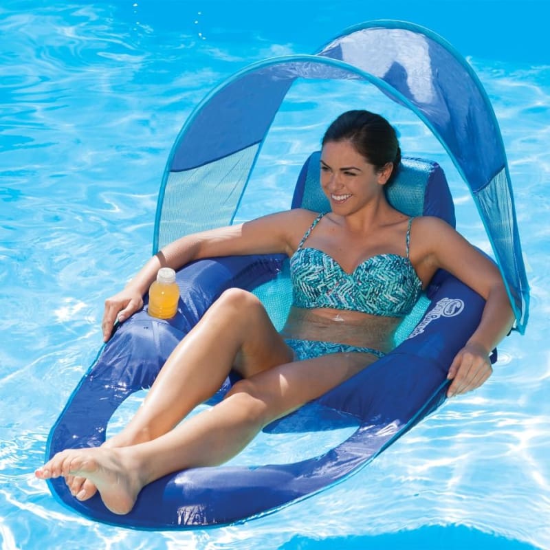 Spring Float Recliner with Canopy Floats SwimWays