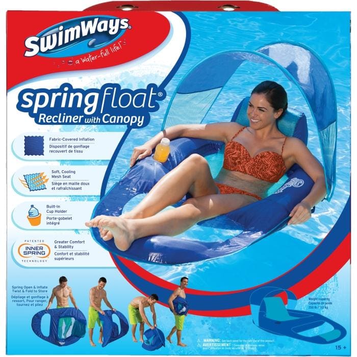 Spring Float Recliner with Canopy Floats SwimWays