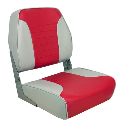 Springfield Economy Multi-Color Folding Seat - Grey/Red [1040655] Boat Outfitting, Boat Outfitting | Seating, Brand_Springfield Marine 