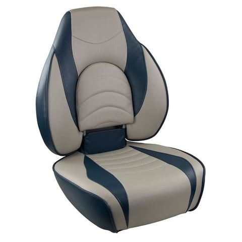 Springfield Fish Pro High Back Folding Seat - Blue/Grey [1041631-1] Boat Outfitting, Boat Outfitting | Seating, Brand_Springfield Marine