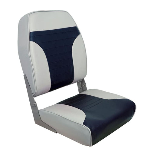 Springfield High Back Multi-Color Folding Seat - Blue/Grey [1040661] Boat Outfitting, Boat Outfitting | Seating, Brand_Springfield Marine 