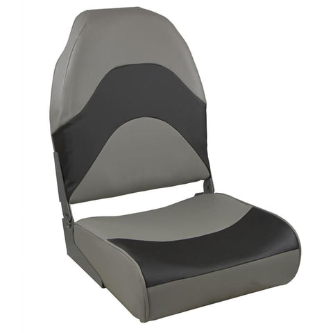 Springfield Premium Wave Folding Seat - Grey w/Meteor Stripe [1062034] Boat Outfitting, Boat Outfitting | Seating, Brand_Springfield Marine